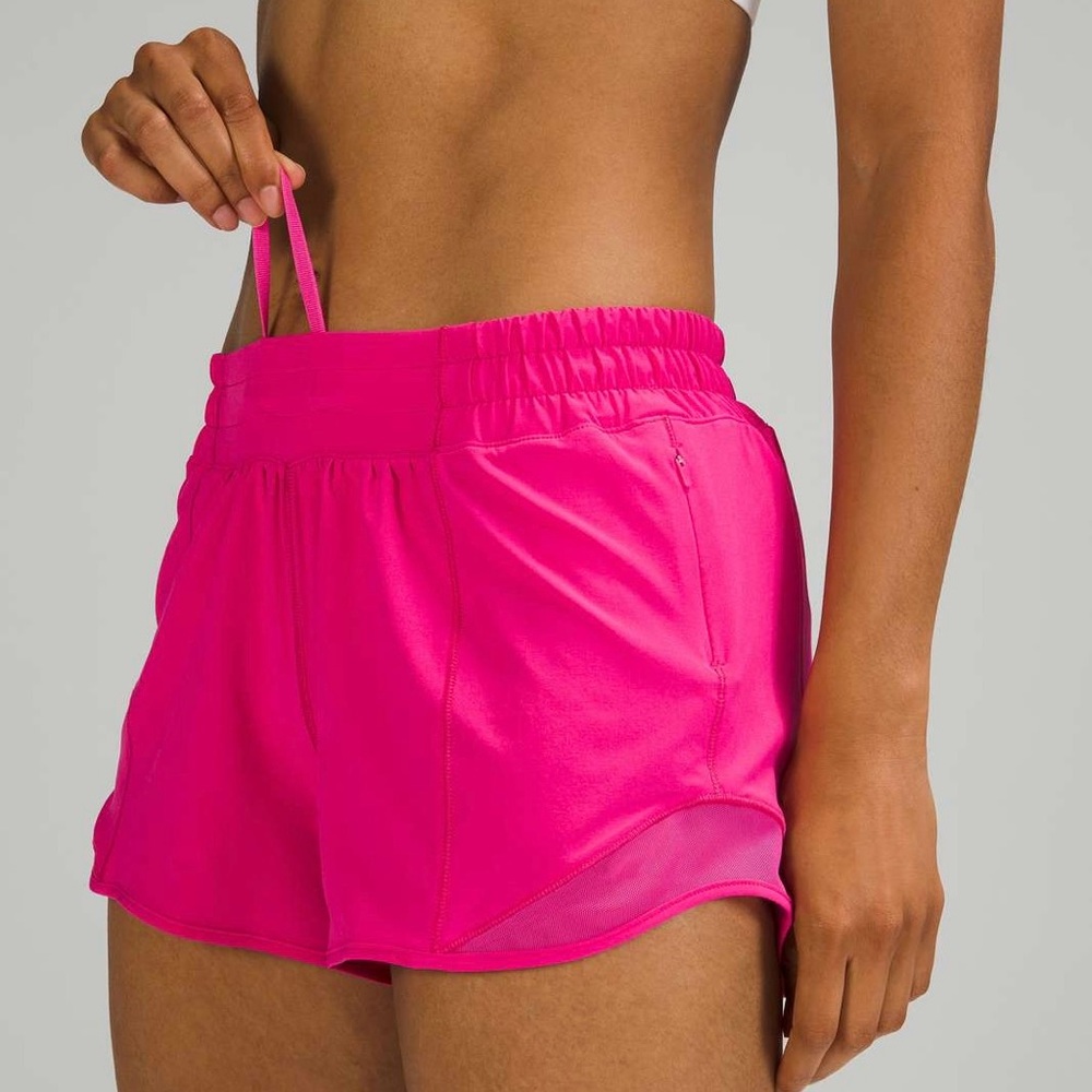 Sonic Pink Lululemon Hotty Hot Low-Rise Lined Shorts 4”